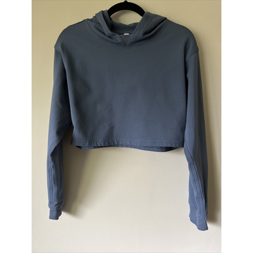 Lululemon All Yours Cropped Hoodie Ink Blue Size 6 Cute Lightweight Fall